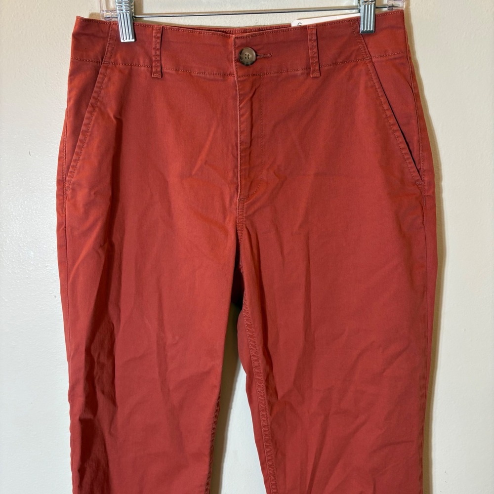 LOFT The Perfect Straight Curvy Pants Size 6 Burnt Orange Rust NWT - Picture 2 of 10
